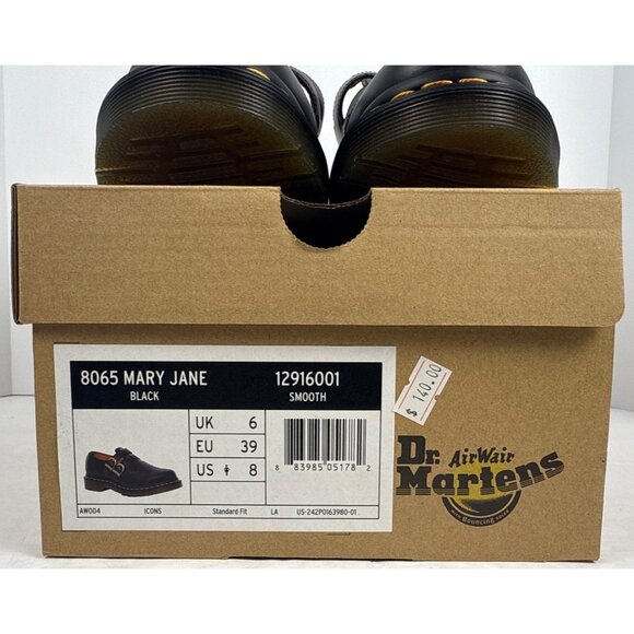 Dr. Martens 8065 Mary Jane Black Smooth Leather Womens Shoes UK 6, EU 39, US 8 - Picture 9 of 11